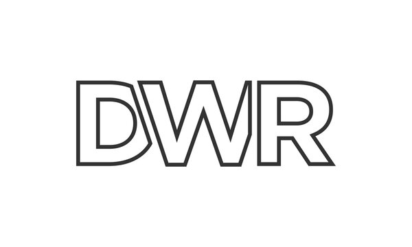 DWR logo design template with strong and modern bold text. Initial based vector logotype featuring simple and minimal typography. Trendy company identity.