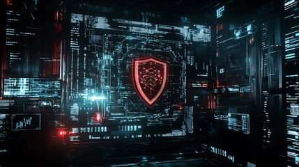 Fototapeta premium Cyber ​​Security, wallpaper, the technology security to protect an organization's confidential information