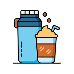 protein shake icon, protein shake vector icon, protein shake simple vector illustration, protein shake flat illustration.
