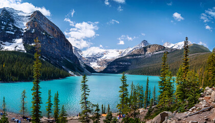 Explore the breathtaking landscapes of Banff National Park, where turquoise lakes meet majestic mountains in Canada