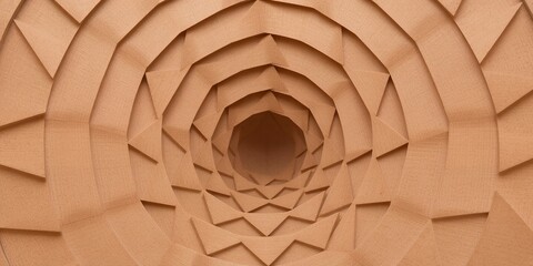 Obraz premium Abstract Tunnel of Light Brown Triangles