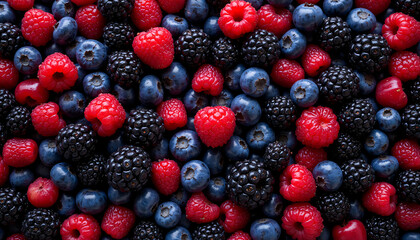 Vibrant Mixed Berry Collection Creating Natural Colorful Pattern
