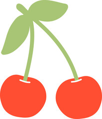 Retro Cherries flat design