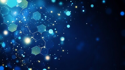 Abstract medical background with blue hexagons. Medicine and healthcare concept. 3D Rendering.