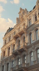 Fototapeta premium Historical landmarks showcasing ornamental facades photographs picture