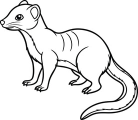 Obraz premium A drawing of a cat with a long tail