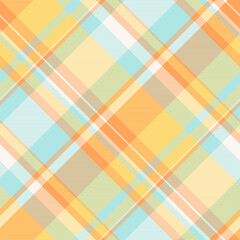 Arabic pattern textile vector, colourful check plaid background. Tradition tartan seamless texture fabric in light and amber colors.