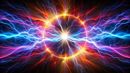 Mesmerizing Long Exposure of Electric Plasma Arc with Dynamic Energy Flow and Vivid Colors Captured in a Stunning Light Display for Abstract and Science Fiction Concepts