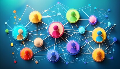 Digital Connections: Colorful Figures Representing Online Interactions