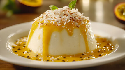 Passion Fruit Panna Cotta with Coconut: A Creamy Tropical Delight