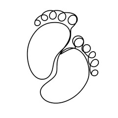 Baby foot one continuous single line art drawing 