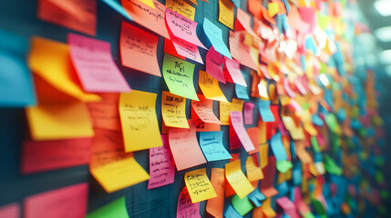 Fototapeta premium Colourful UX Strategy Board for Web Design Business