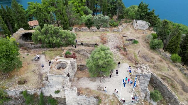greece parga summer drone fly