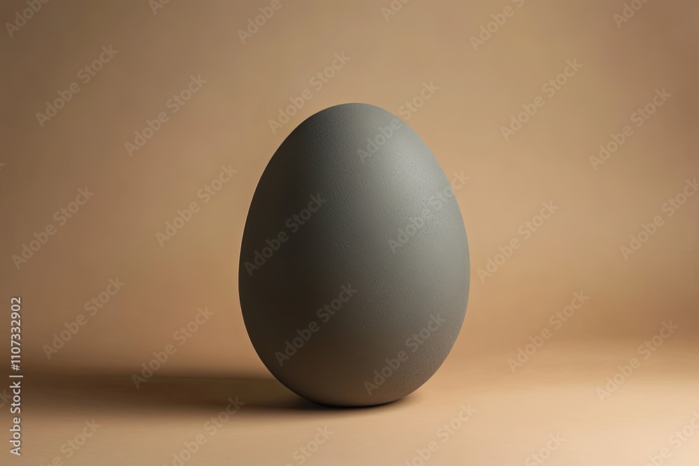 Poster simple gray egg positioned on a smooth background with soft lighting creating an elegant minimalisti