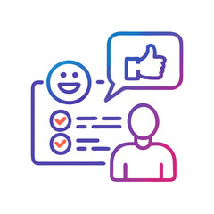 Fototapeta premium customer feedback icon icon, customer feedback icon vector icon, customer feedback icon flat illustration.