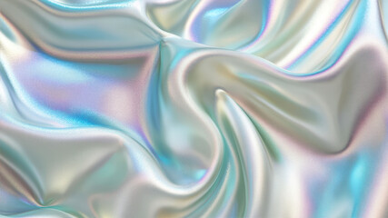 Soft Satin Wave Light Effect Showcasing Holographic Colors in Fluid Motion