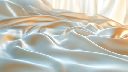 Obraz premium Soft Satin Wave Light Effect Showcasing Holographic Colors in a Serene Setting