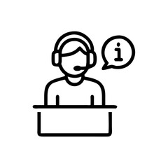 help desk icon, help desk vector icon, help desk flat illustration.
