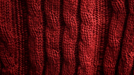 Intricate wool knit sweater texture. Close-up of knitted pattern. Soft and comfortable wool fabric. Inviting warmth. 