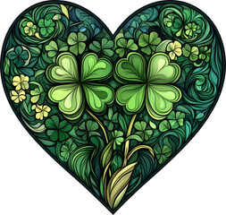 green love four leaf clover