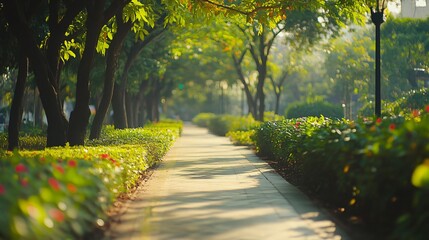 Obraz premium Serene Natural Light Background in a Park Setting