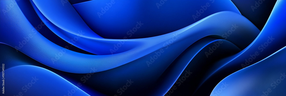 Poster Blue waves create a soothing abstract pattern