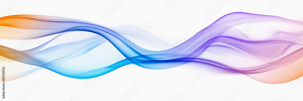Poster Colorful wave patterns create fluid motion in design