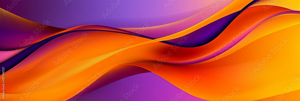 Poster colorful abstract waves flowing across the canvas