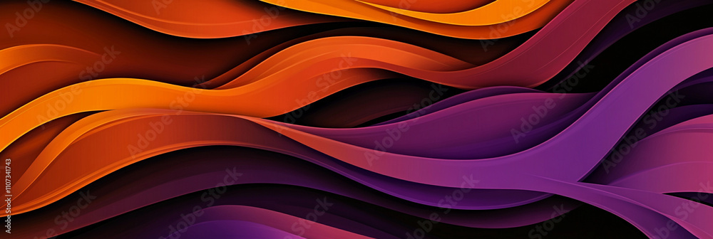 Poster vibrant waves of color in abstract design