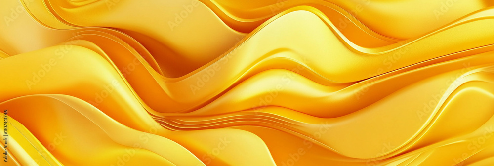 Poster waves of golden color creating a smooth, flowing texture