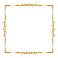 Classic Bronze Square Text Frame or Border Isolated on White