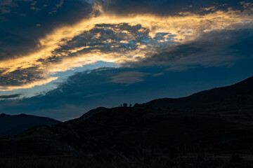 sunset in the mountains