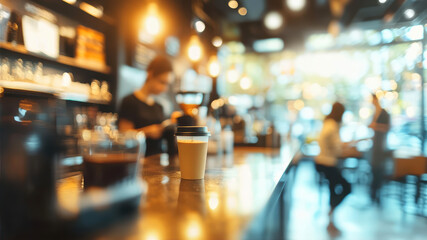 Busy Coffee Shop Atmosphere With Patrons Enjoying Drinks in a Cozy Environment