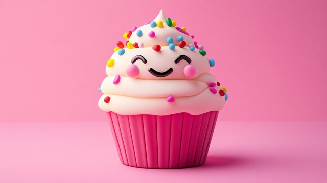 Cute cupcake character