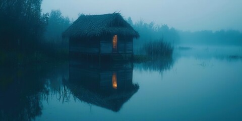 Obraz premium Small house is on the water