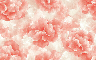 Delicate watercolor floral pattern with soft pink peonies and subtle transitions, creating serene and elegant design. Perfect for backgrounds and textiles