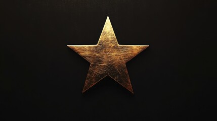 Obraz premium A minimalist design featuring a single large golden star glowing against a clean, black background