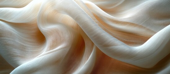 Draped beige fabric with soft folds and subtle light variations.