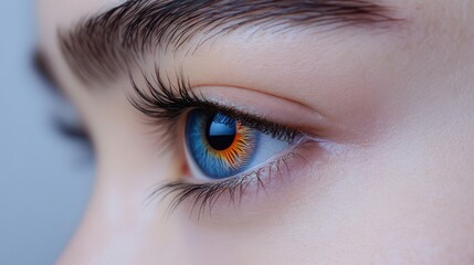 Obraz premium Close-Up of Strikingly Colored Eye in Natural Light