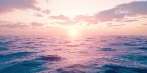 Fototapeta premium The ocean is calm and the sun is setting