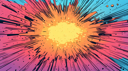Abstract Burst, Colorful Radiating Energy, Dynamic Graphic Design, Vivid Explosion Illustration