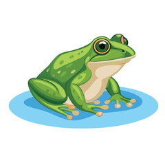 Fototapeta premium a frog sitting on the ground vector art illustration