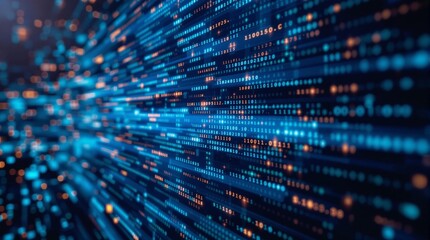 Bits of data in high speed transfer background. Technology Generative AI Illustration