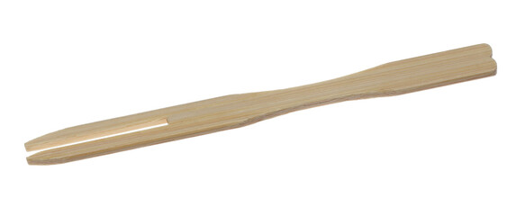 Disposable eco friendly wooden fork Isolated on white, clipping