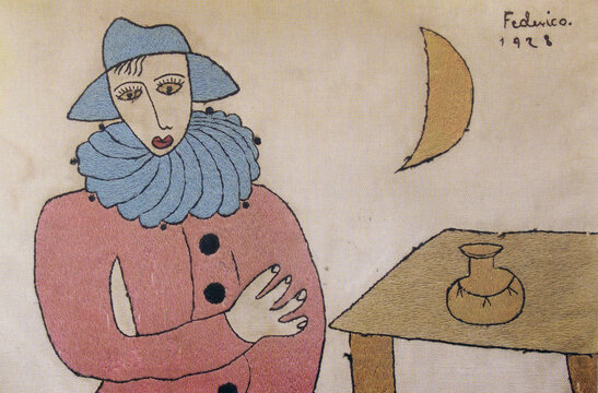 Harlequin. Embroidered in 1928 based on a drawing by Federico Garc&iacute;a Lorca
