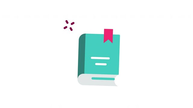 Animated book stack line icon with outline vector sign for linear style pictogram and Study symbol