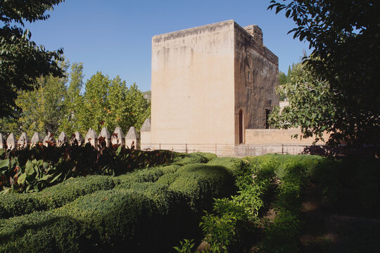 Granada (Spain). Exterior of the Torre de la Cautiva in the Alhambra complex in Granada
