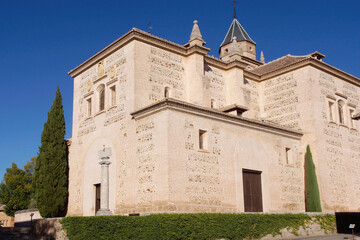 Granada (Spain). Church of Santa María de la Alhambra inside the Alhambra complex in Granada
