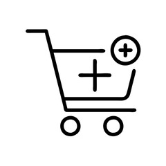 add to cart icon, add to cart vector icon, add to cart flat illustration.




