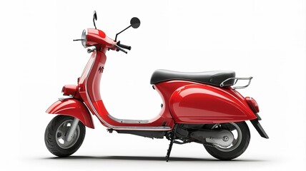 Illustration of a red scooter silhouette on a clean white background. 